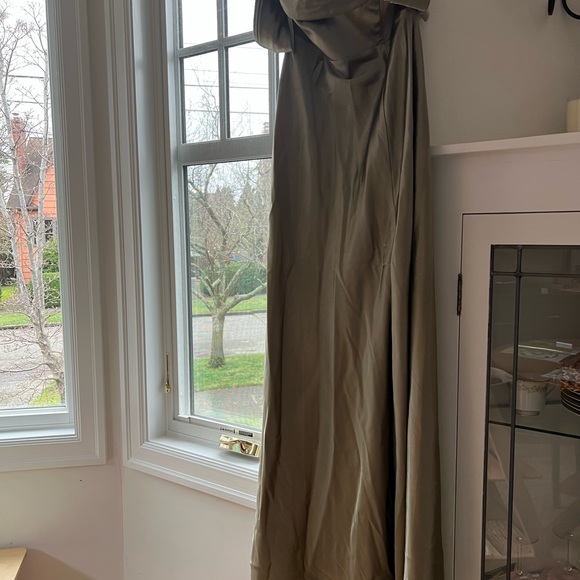 Birdy Grey Mia Shiny Satin Convertible Dress, Moss Green - Picture 4 of 6